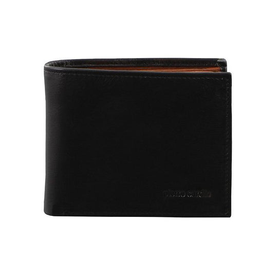 Pierre Cardin Italian Leather Mens Two Tone Bi-Fold Wallet - Black/Cognac-2