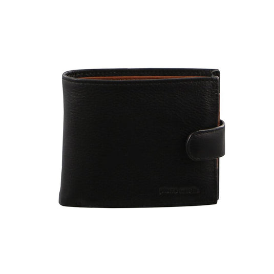 Pierre Cardin Mens Italian Leather Two Tone Wallet Credit Card Holder - Black Cognac-2