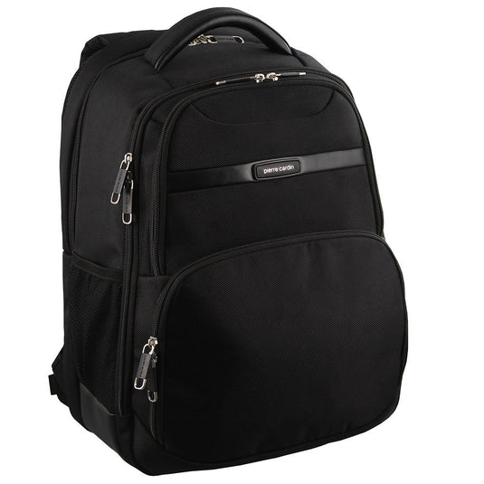 Pierre Cardin 30L Large Backpack Bag w 15" Laptop Sleeve Travel Luggage RFID - Black-1