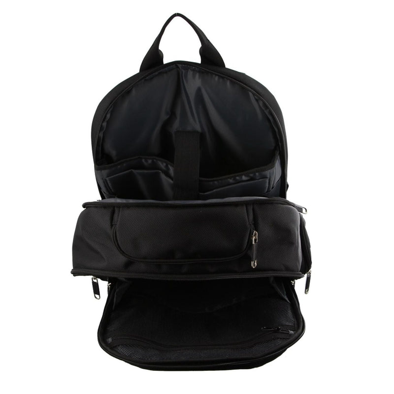 Load image into Gallery viewer, Pierre Cardin 30L Large Padded Backpack Bag w 13" Laptop Sleeve Travel Luggage - Black-2
