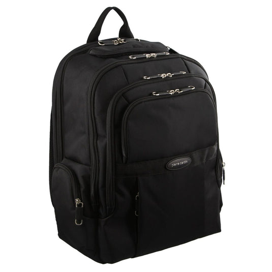 Pierre Cardin 30L Large Padded Backpack Bag w 13" Laptop Sleeve Travel Luggage - Black-0