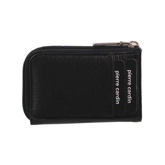 Pierre Cardin Mens Key & Credit Card Holder Italian Leather Wallet - Black-2