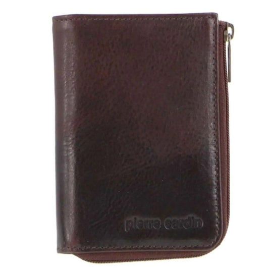 Pierre Cardin Mens Key & Credit Card Holder Italian Leather Wallet - Chocolate-3