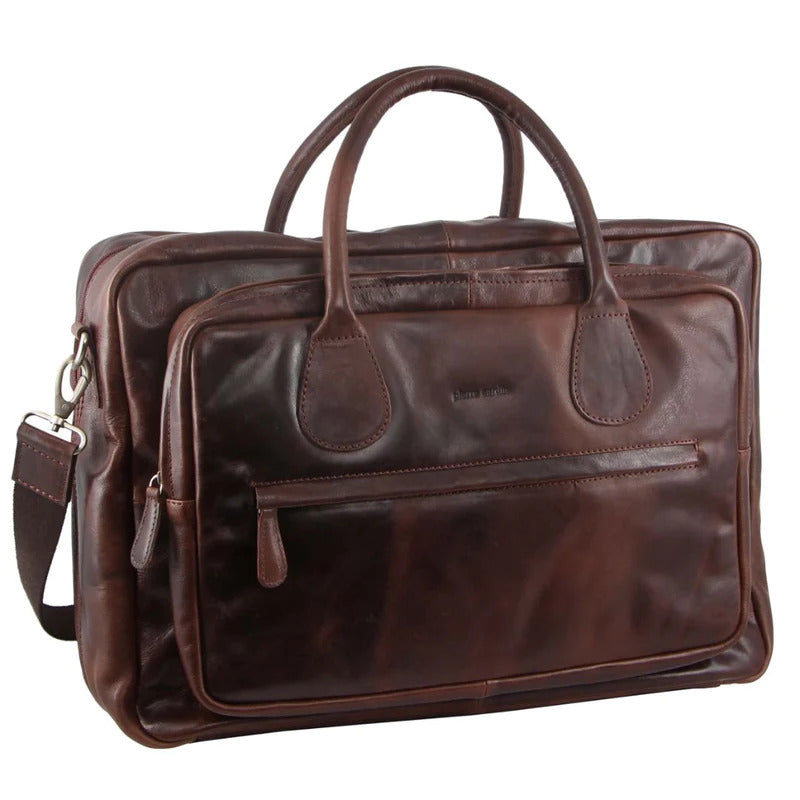 Load image into Gallery viewer, Pierre Cardin Mens Rustic Leather Overnight Bag Weekend Luggage - Chocolate-1

