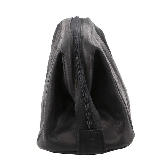 Pierre Cardin Mens Rustic Leather Toiletry Case Bag Travel - Black-3