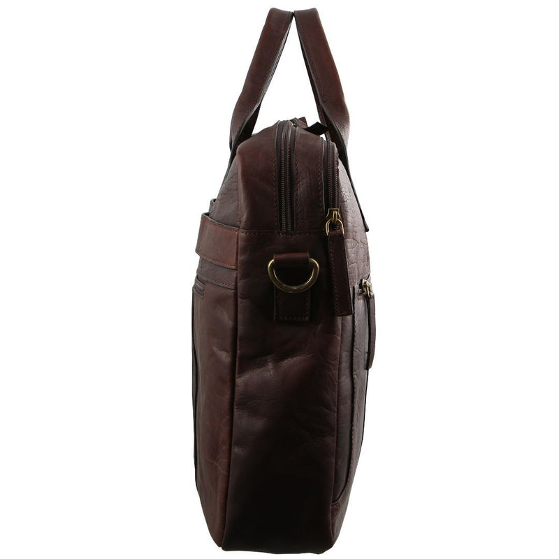 Load image into Gallery viewer, Pierre Cardin Rustic Leather 15&quot; Laptop Computer Work Messenger Bag Travel Business - Chestnut-3
