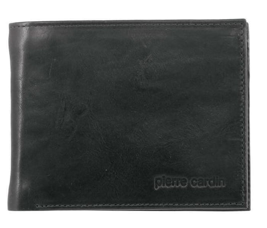 Pierre Cardin Mens Soft Rustic Leather RFID Protected Wallet - Black-2