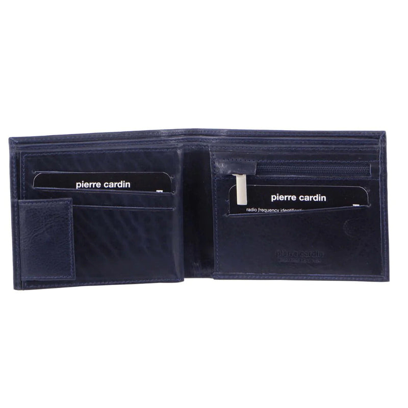 Load image into Gallery viewer, Pierre Cardin Mens Soft Rustic Leather RFID Protected Wallet - Midnight Navy-2
