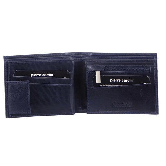 Pierre Cardin Mens Soft Rustic Leather RFID Protected Wallet - Midnight Navy-2