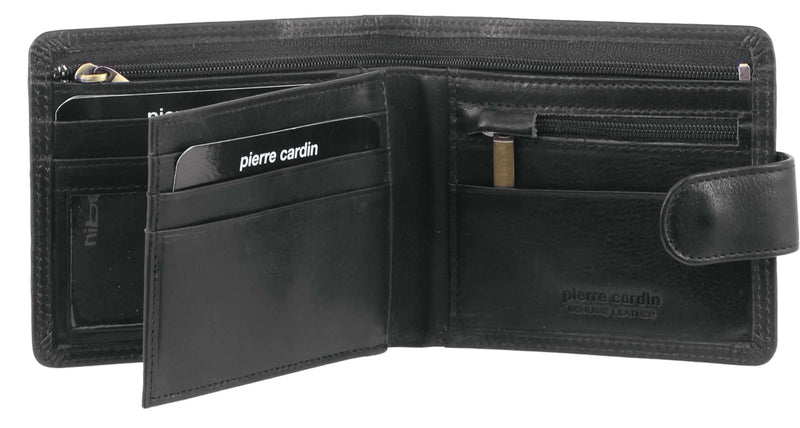 Load image into Gallery viewer, Pierre Cardin Mens Wallet Soft Rustic Leather RFID Blocking Protected - Black-0
