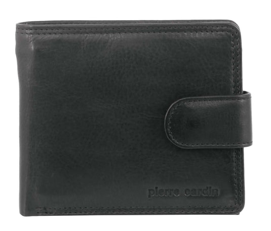 Pierre Cardin Mens Wallet Soft Rustic Leather RFID Blocking Protected - Black-2