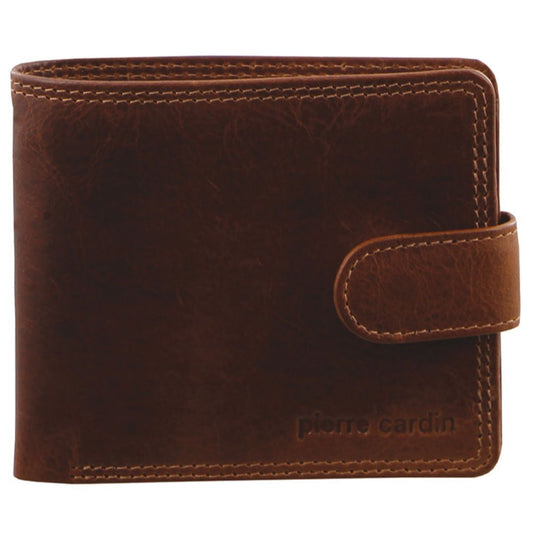 Pierre Cardin Mens Soft Rustic Leather RFID Protected Wallet - Cognac-2