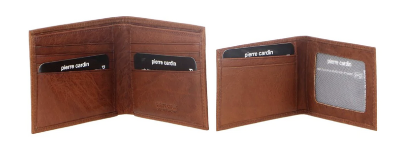 Load image into Gallery viewer, Pierre Cardin Mens Rustic Leather Bi-Fold Wallet Card Holder - Chestnut-2
