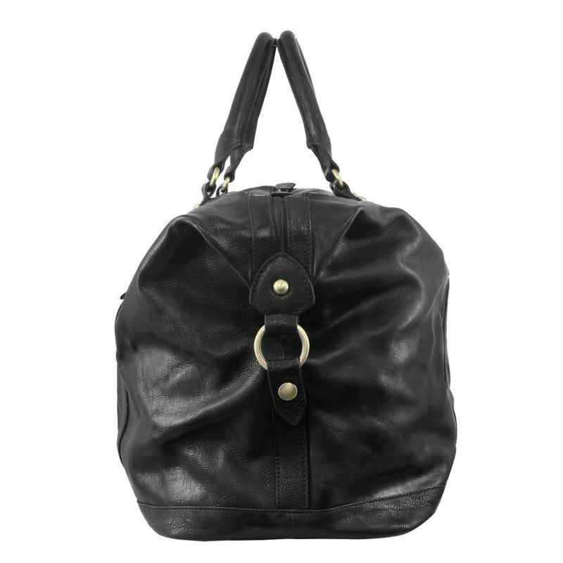 Load image into Gallery viewer, Pierre Cardin Rustic Leather Business Overnight Bag Unisex Duffle Bag Travel - Black-2
