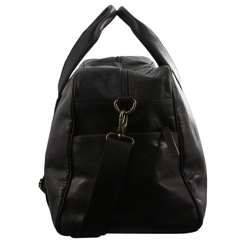 Load image into Gallery viewer, Pierre Cardin Rustic Leather Travel Bag Overnight Business Weekend Luggage Black-3
