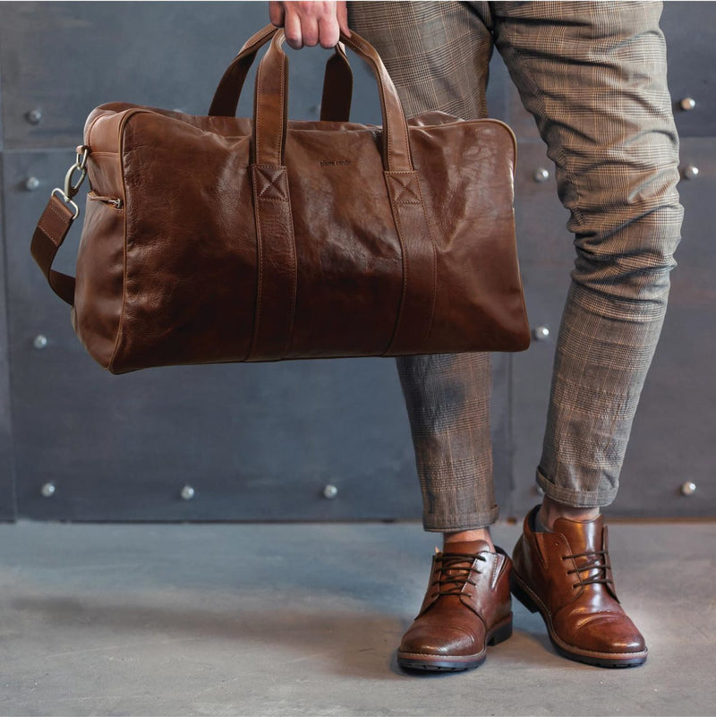 Load image into Gallery viewer, Pierre Cardin Rustic Leather Travel Bag Overnight Business - Chestnut-2
