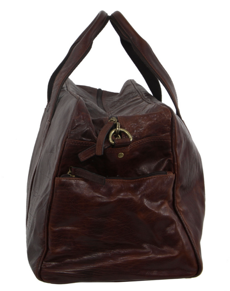 Load image into Gallery viewer, Pierre Cardin Rustic Leather Travel Bag Overnight Business - Chestnut-4
