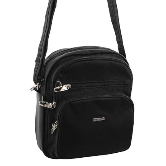 Pierre Cardin Nylon Shoulder Cross Body RFID Anti-Theft Slash Proof Bag Travel - Black-1