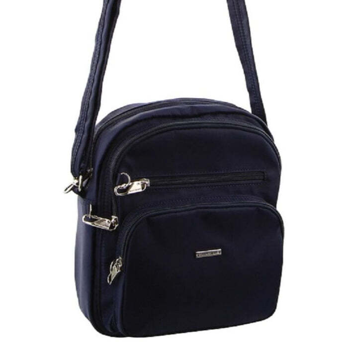 Load image into Gallery viewer, Pierre Cardin Nylon Shoulder Cross Body RFID Anti-Theft Slash Proof Bag Travel - Navy-1
