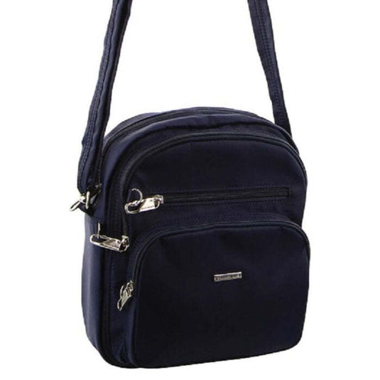 Pierre Cardin Nylon Shoulder Cross Body RFID Anti-Theft Slash Proof Bag Travel - Navy-1