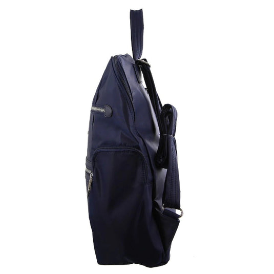 Pierre Cardin Nylon RFID Anti Theft Slash Proof Backpack Bag - Navy-3
