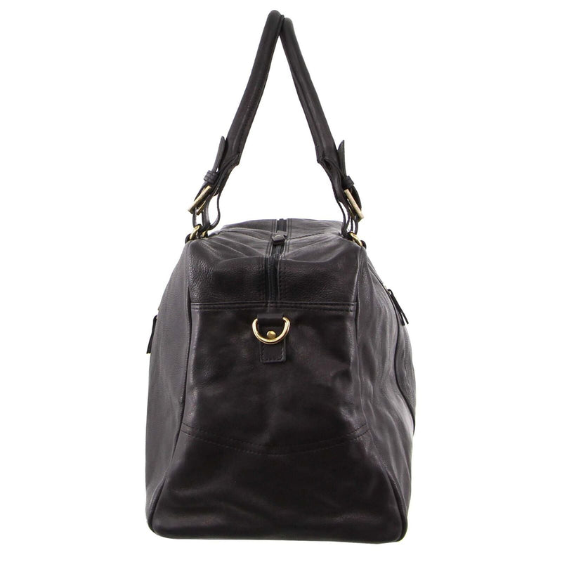 Load image into Gallery viewer, Pierre Cardin Rustic Leather Travel Business Trip Bag Overnight - Black-2

