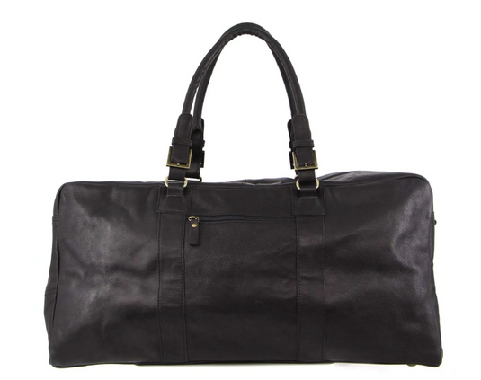 Pierre Cardin Rustic Leather Travel Business Trip Bag Overnight - Black-3