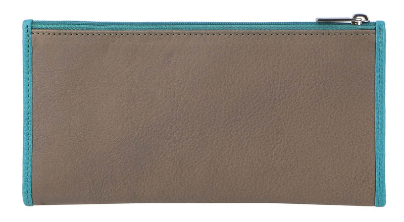 Load image into Gallery viewer, Pierre Cardin Italian Genuine Leather Ladies Wallet - Taupe/Turquiose-2
