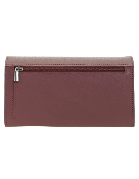 Pierre Cardin Italian Genuine Leather Ladies Wallet - Cherry-2