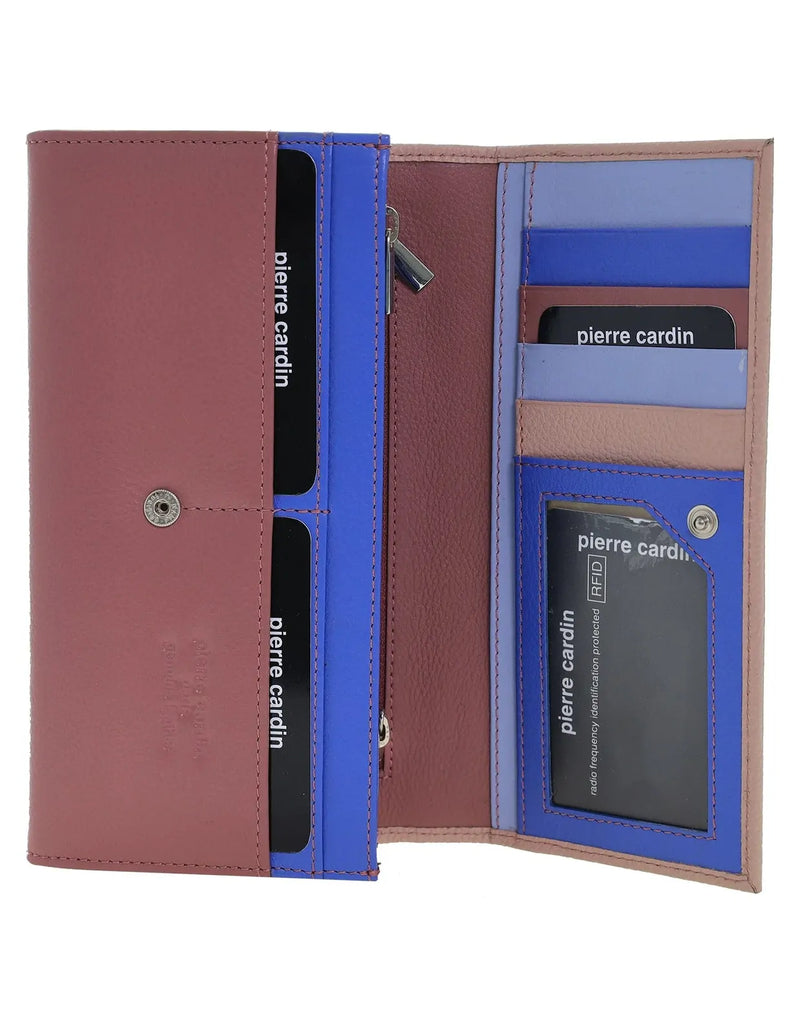 Load image into Gallery viewer, Pierre Cardin Italian Genuine Leather Ladies Wallet - Cherry-3
