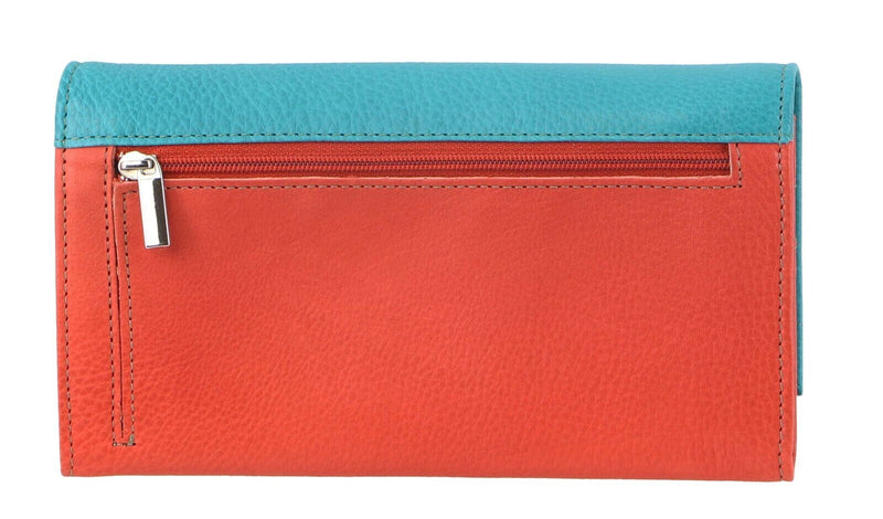 Load image into Gallery viewer, Pierre Cardin Italian Genuine Leather Ladies Wallet - Turquoise/Orange-2
