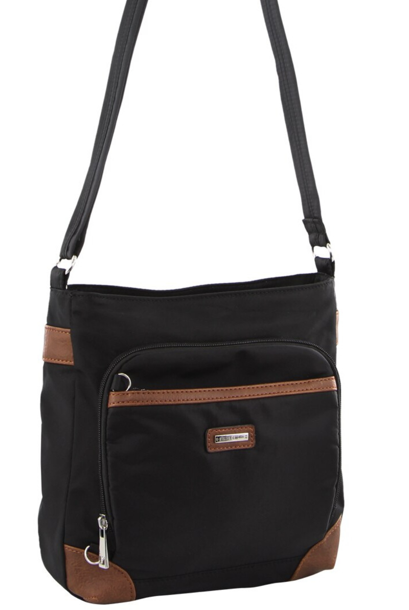 Load image into Gallery viewer, Pierre Cardin Nylon Cross Body Bag Slash Proof Shoulder - Black-1
