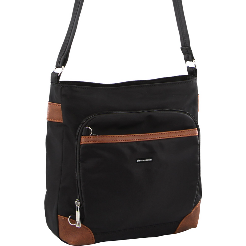 Load image into Gallery viewer, Pierre Cardin Nylon Cross Body Bag Slash Proof Shoulder Anti-Theft in Black-0

