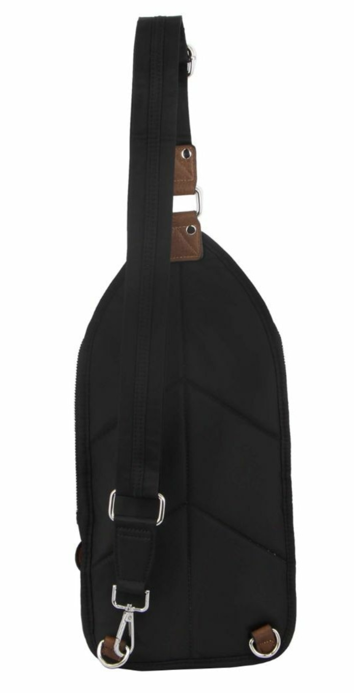 Load image into Gallery viewer, Pierre Cardin Anti-Theft 2-Tone Cross Body Nylon Sling Bag - Black-3
