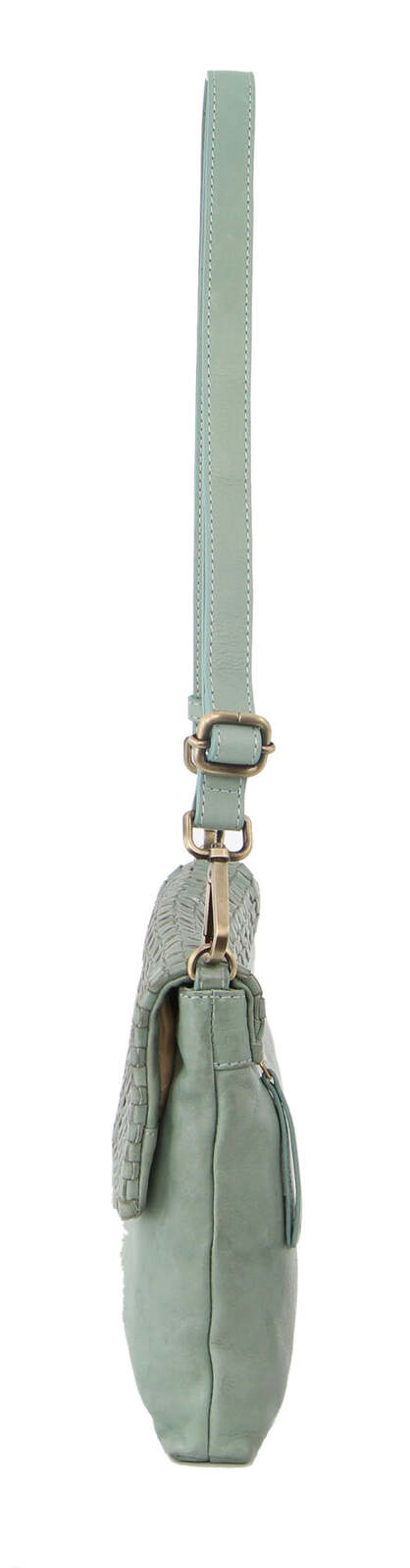 Load image into Gallery viewer, Pierre Cardin Womens Woven Leather Flap Cross-Body Bag/Clutch - Mint Green-3
