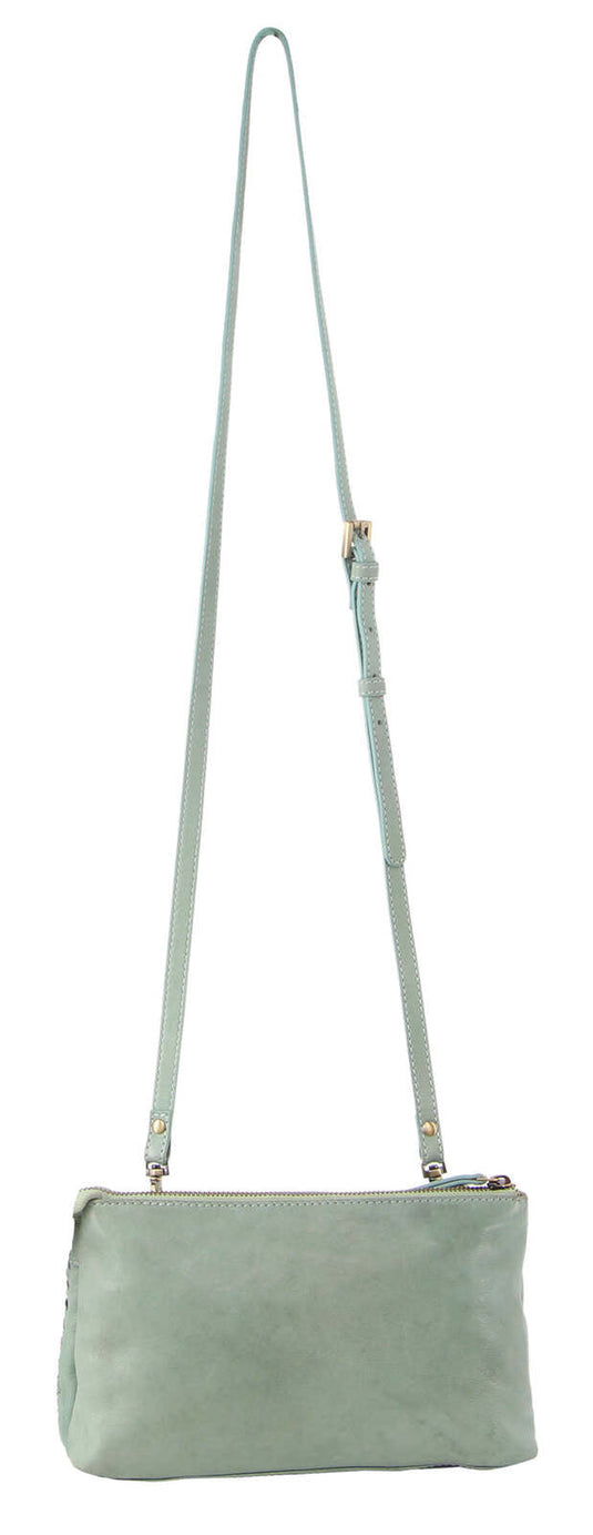 Pierre Cardin Woven Ladies Crossbody/Clutch Bag - Mint-3
