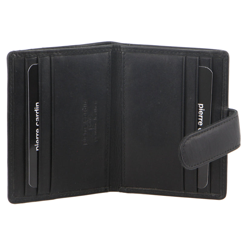 Load image into Gallery viewer, Pierre Cardin Mens Leather Bi-Fold Wallet Credit Card Holder w/ RFID Protection - Black-2
