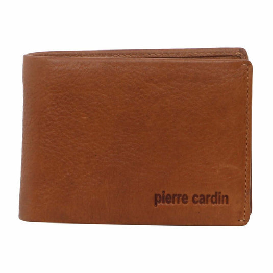 Pierre Cardin Mens Rustic Leather Bi-Fold Wallet RFID Protected - Tan-2