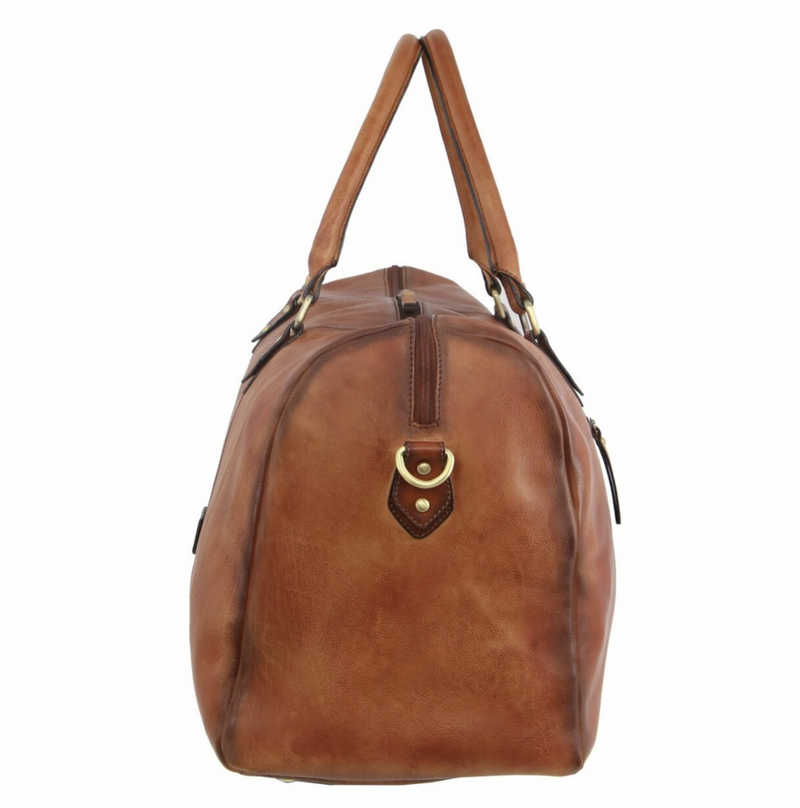 Load image into Gallery viewer, Pierre Cardin Smooth Leather Overnight Bag Luggage Weekend Duffle - Cognac-3
