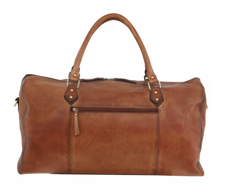 Load image into Gallery viewer, Pierre Cardin Smooth Leather Overnight Bag Luggage Weekend Duffle - Cognac-2
