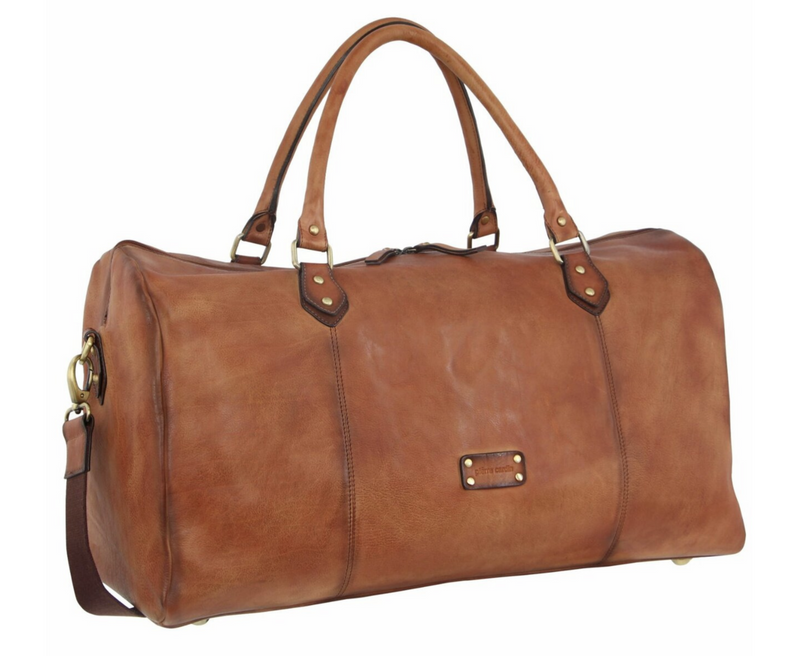 Load image into Gallery viewer, Pierre Cardin Smooth Leather Overnight Bag Luggage Weekend Duffle - Cognac-1
