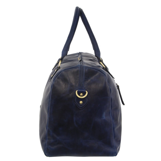 Pierre Cardin Pierre Cardin Smooth Leather Overnight Bag Luggage Weekend Duffle - Midnight-2