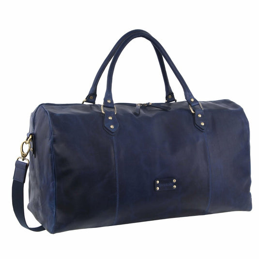 Pierre Cardin Pierre Cardin Smooth Leather Overnight Bag Luggage Weekend Duffle - Midnight-0