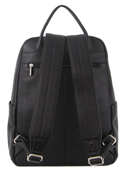 Pierre Cardin Mens Leather Business Backpack - Black-2