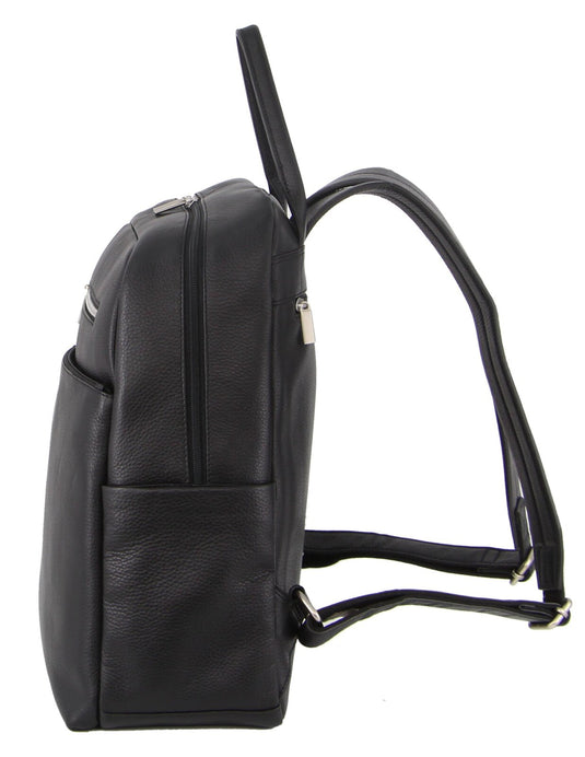 Pierre Cardin Mens Leather Business Backpack - Black-3