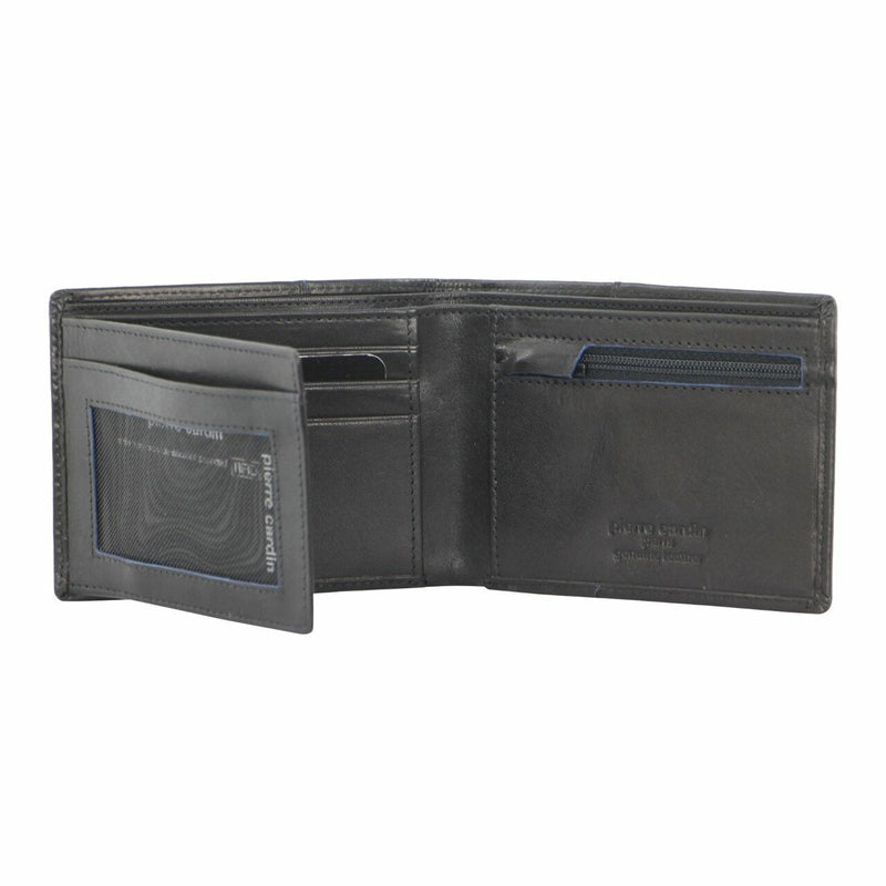 Load image into Gallery viewer, Pierre Cardin Leather Mens Bi-Fold Wallet RFID Protection Travel Bi-Fold - Black-0
