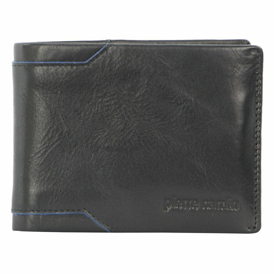 Pierre Cardin Leather Mens Bi-Fold Wallet RFID Protection Travel Bi-Fold - Black-2