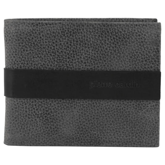 Pierre Cardin Mens Rustic Leather Bi-Fold Business Card Holder/Wallet - Black-1