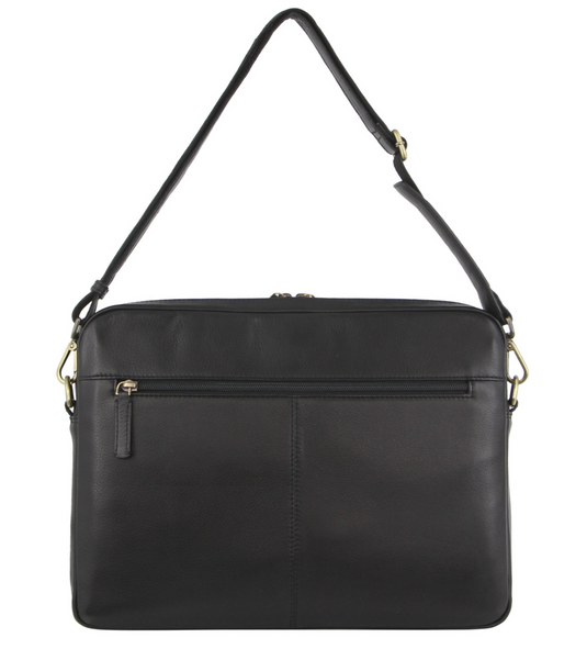 Pierre Cardin Croc-Embossed Leather Business 15" Laptop Computer Bag - Black-3