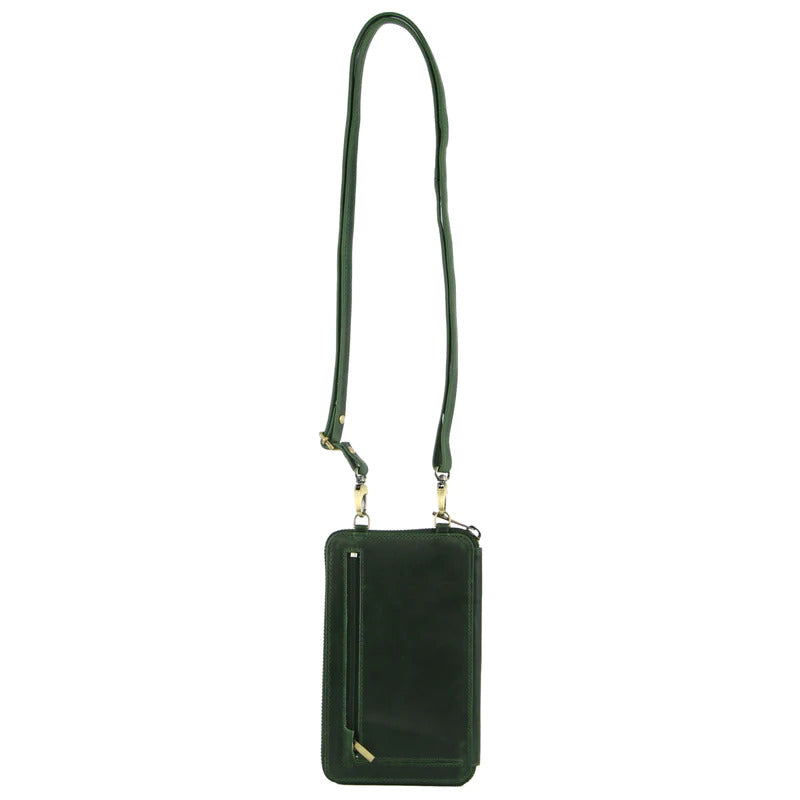Load image into Gallery viewer, Pierre Cardin Ladies Leather Cross Body Bag/Wallet Bag/Clutch Wallet - Emerald-3
